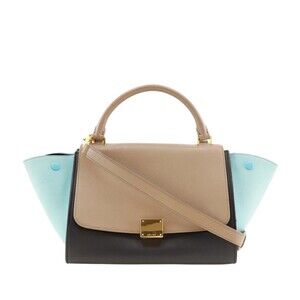Pre-Loved Celine Small Tricolor Leather Trapeze Satchel